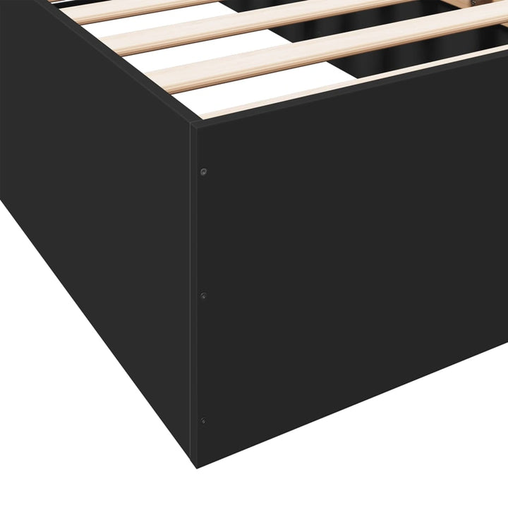 sengeramme 90x190 cm konstrueret træ sort