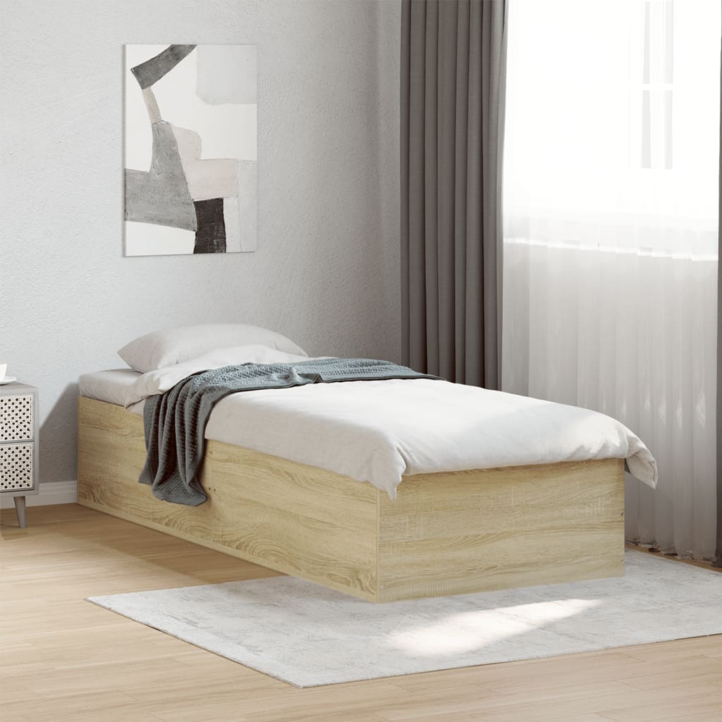 sengeramme 90x190 cm konstrueret træ sonoma-eg