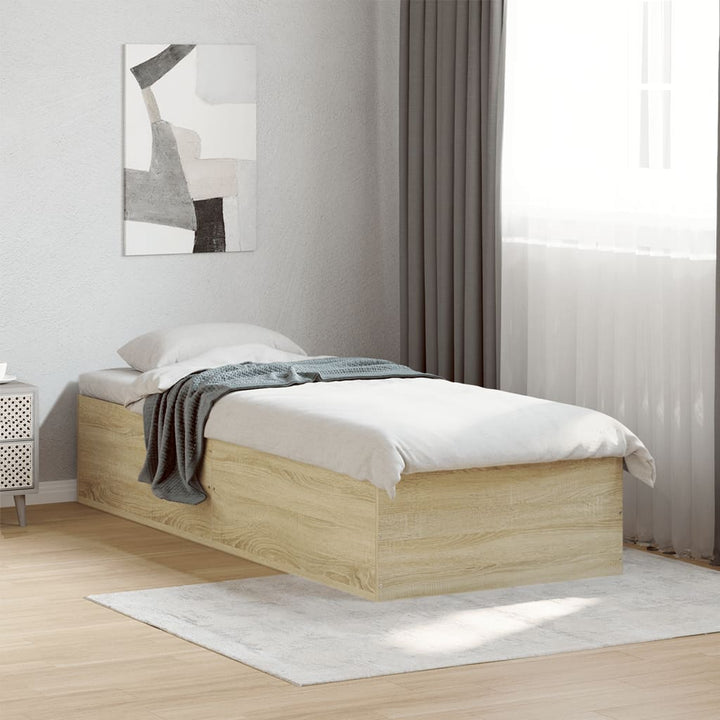sengeramme 90x190 cm konstrueret træ sonoma-eg