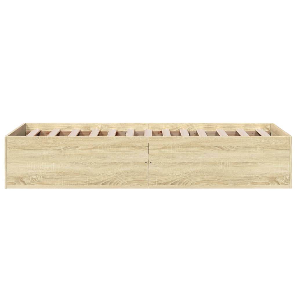 sengeramme 90x190 cm konstrueret træ sonoma-eg