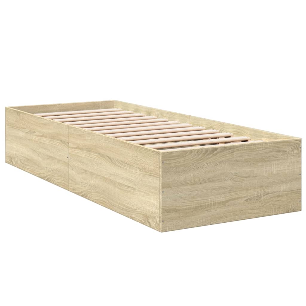 sengeramme 90x190 cm konstrueret træ sonoma-eg