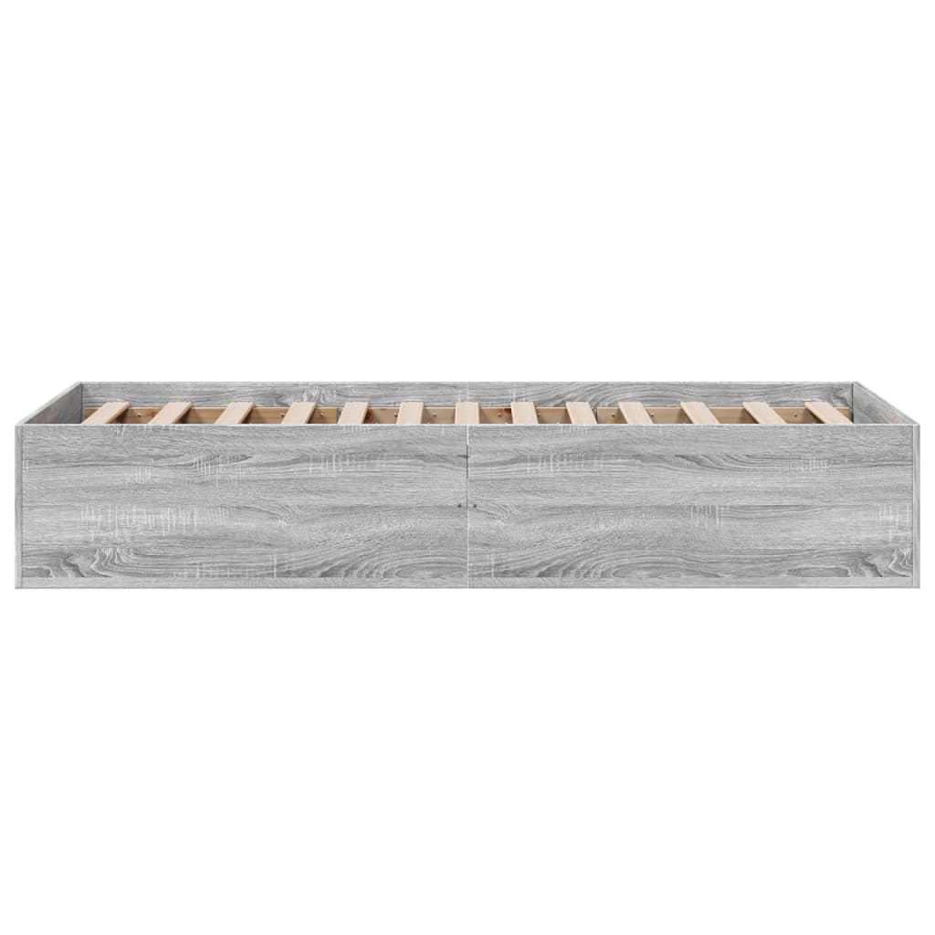sengeramme 90x190 cm konstrueret træ grå sonoma-eg