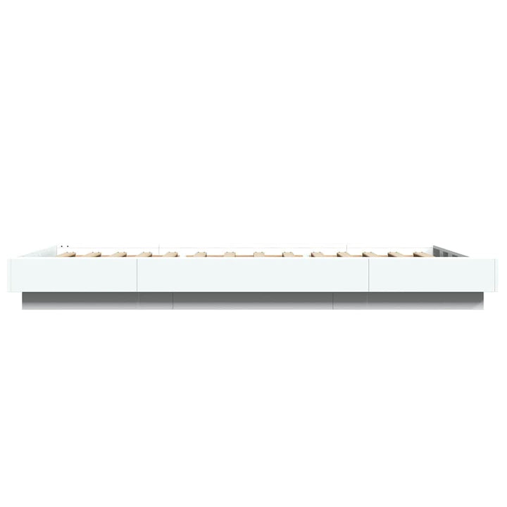 sengeramme med LED-lys 100x200 cm konstrueret træ hvid