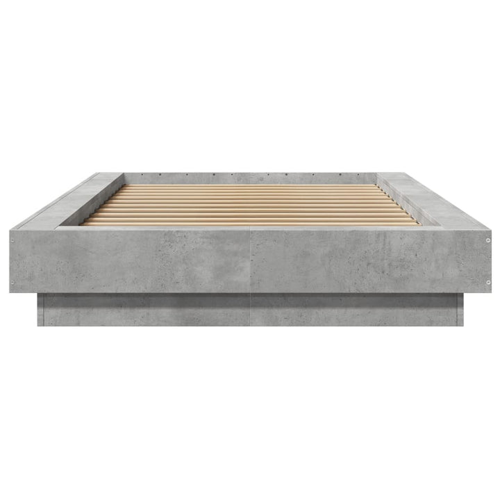 sengeramme med ED-lys 90x190 cm konstrueret træ betongrå