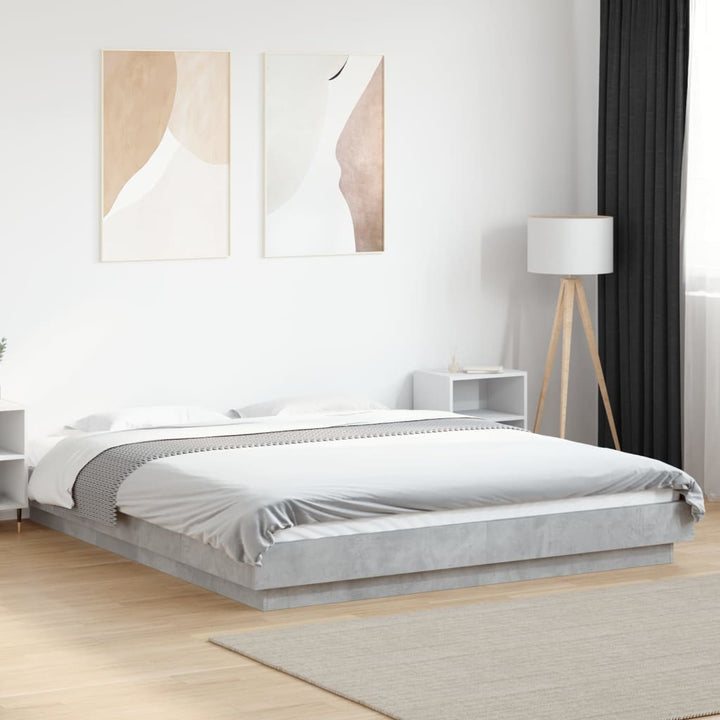 sengestel 150x200 cm konstrueret træ betongrå