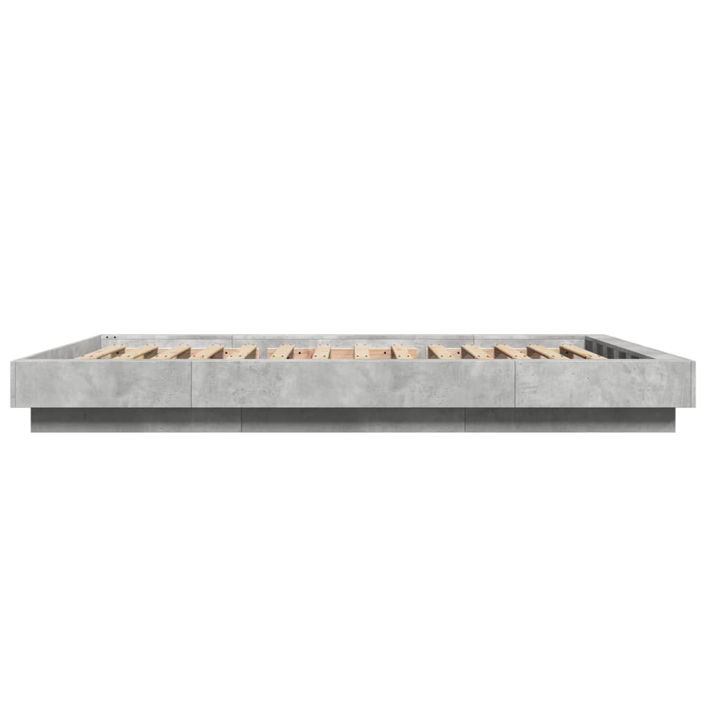 sengestel 120x200 cm konstrueret træ betongrå
