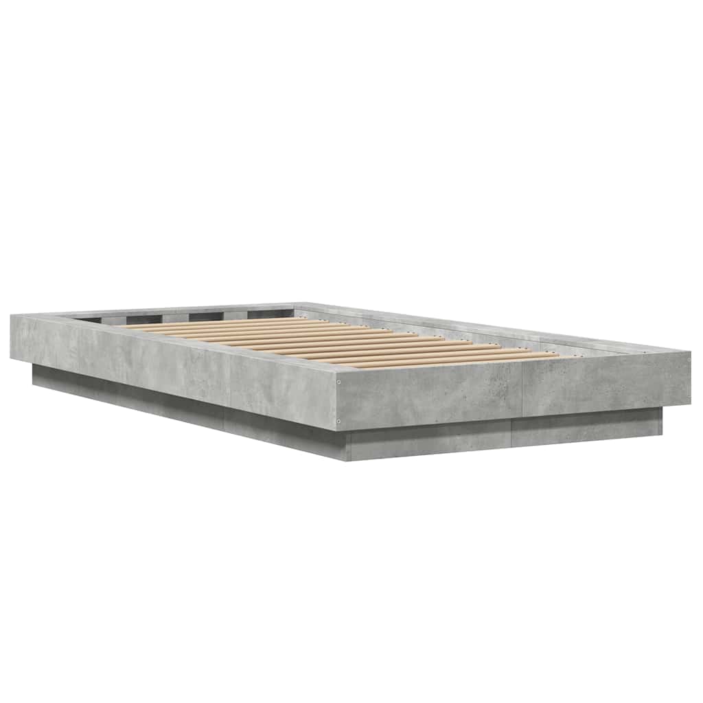 sengeramme 100x200 cm konstrueret træ betongrå
