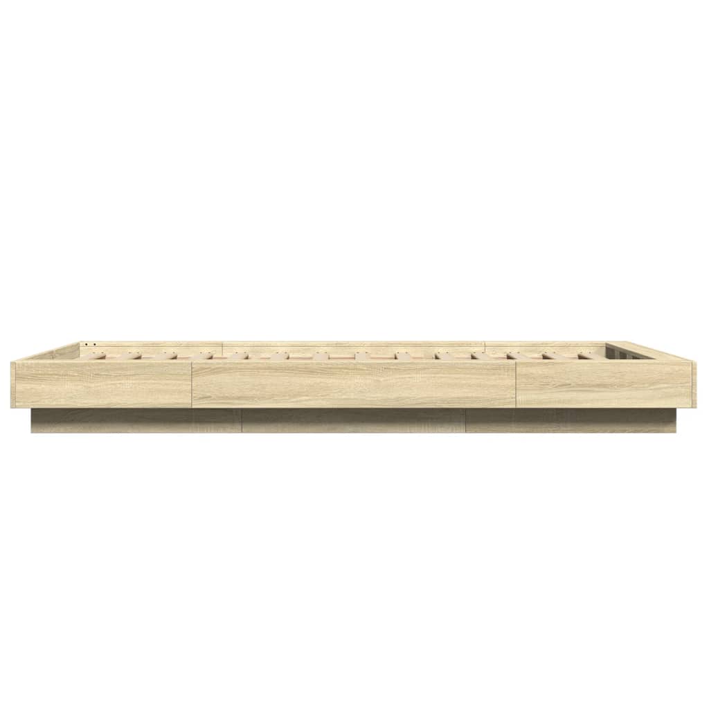 sengeramme 90x200 cm konstrueret træ sonoma-eg