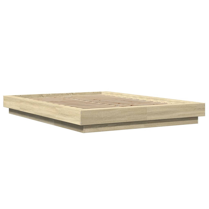 sengestel 135x190 cm konstrueret træ sonoma-eg