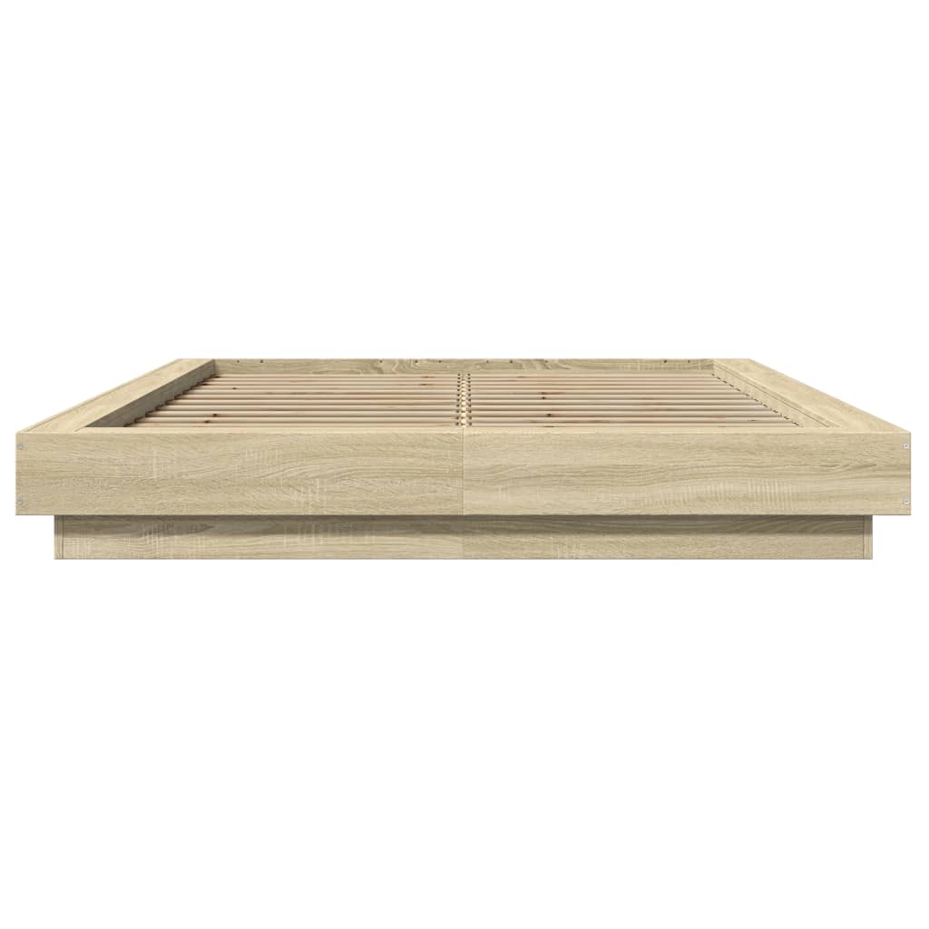 sengestel 120x190 cm konstrueret træ sonoma-eg