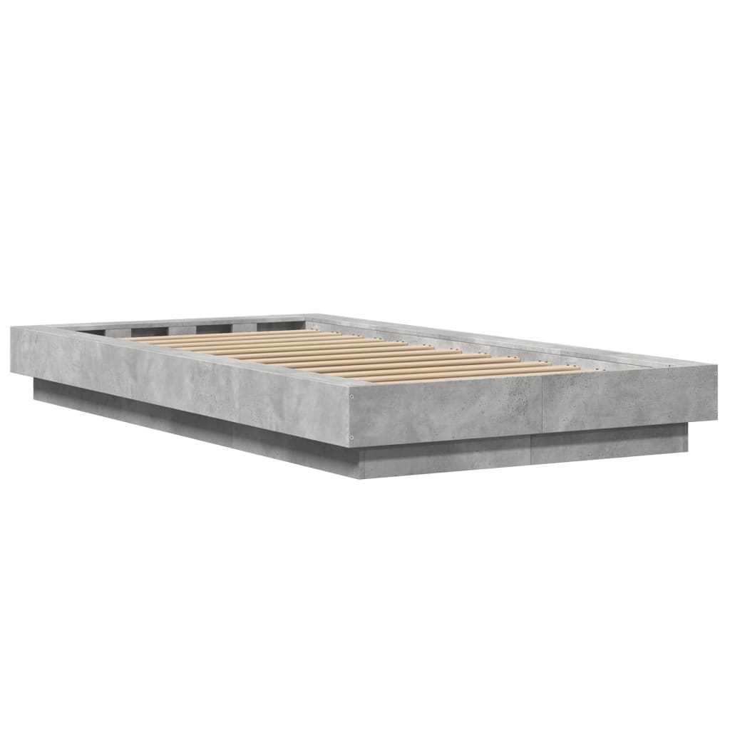 sengeramme 90x190 cm konstrueret træ betongrå