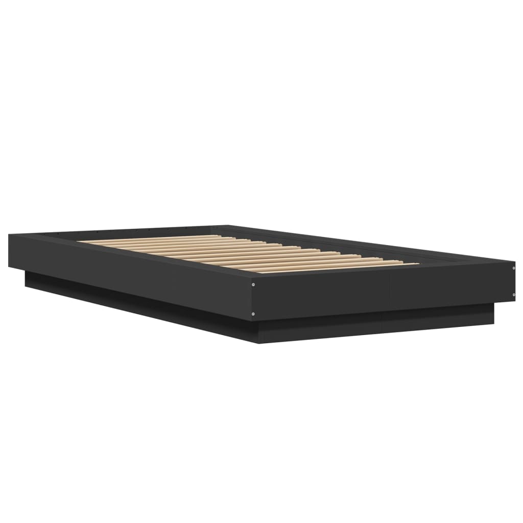 sengeramme 75x190 cm konstrueret træ sort