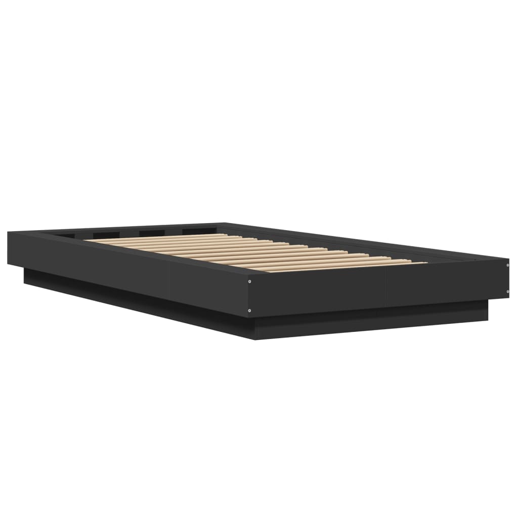 sengeramme 75x190 cm konstrueret træ sort
