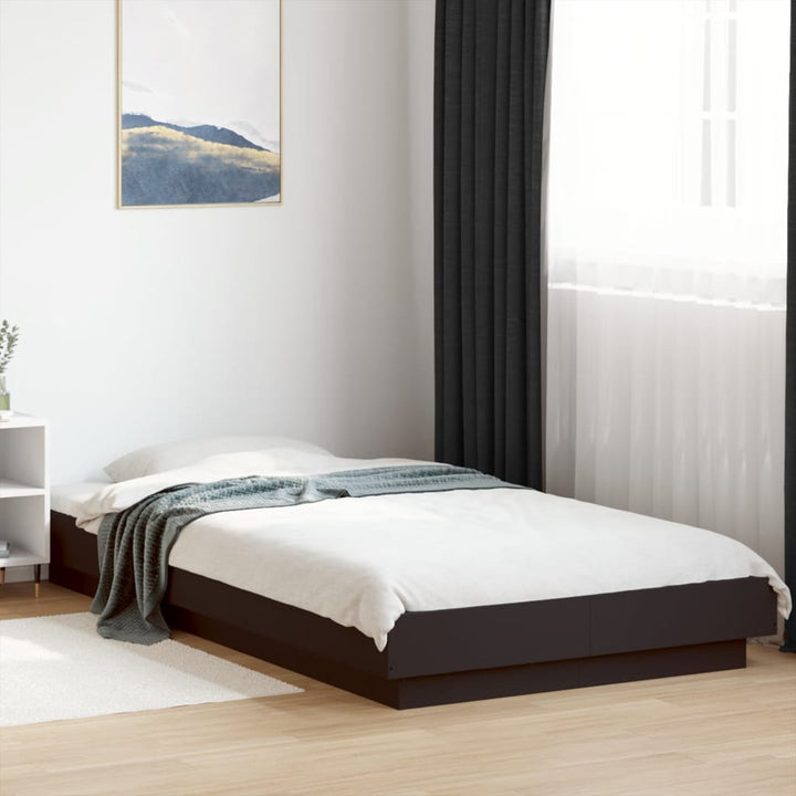 sengeramme 75x190 cm konstrueret træ sort