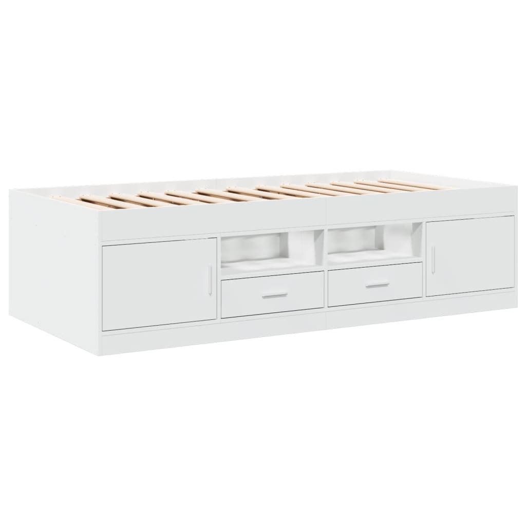 daybed med skuffer uden madras 100x200 cm hvid