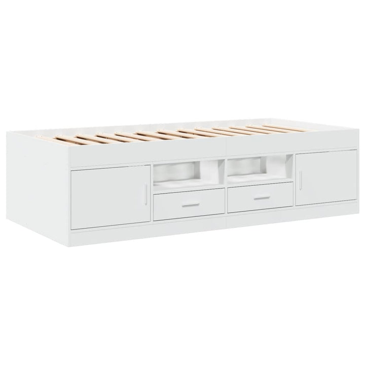 daybed med skuffer uden madras 100x200 cm hvid