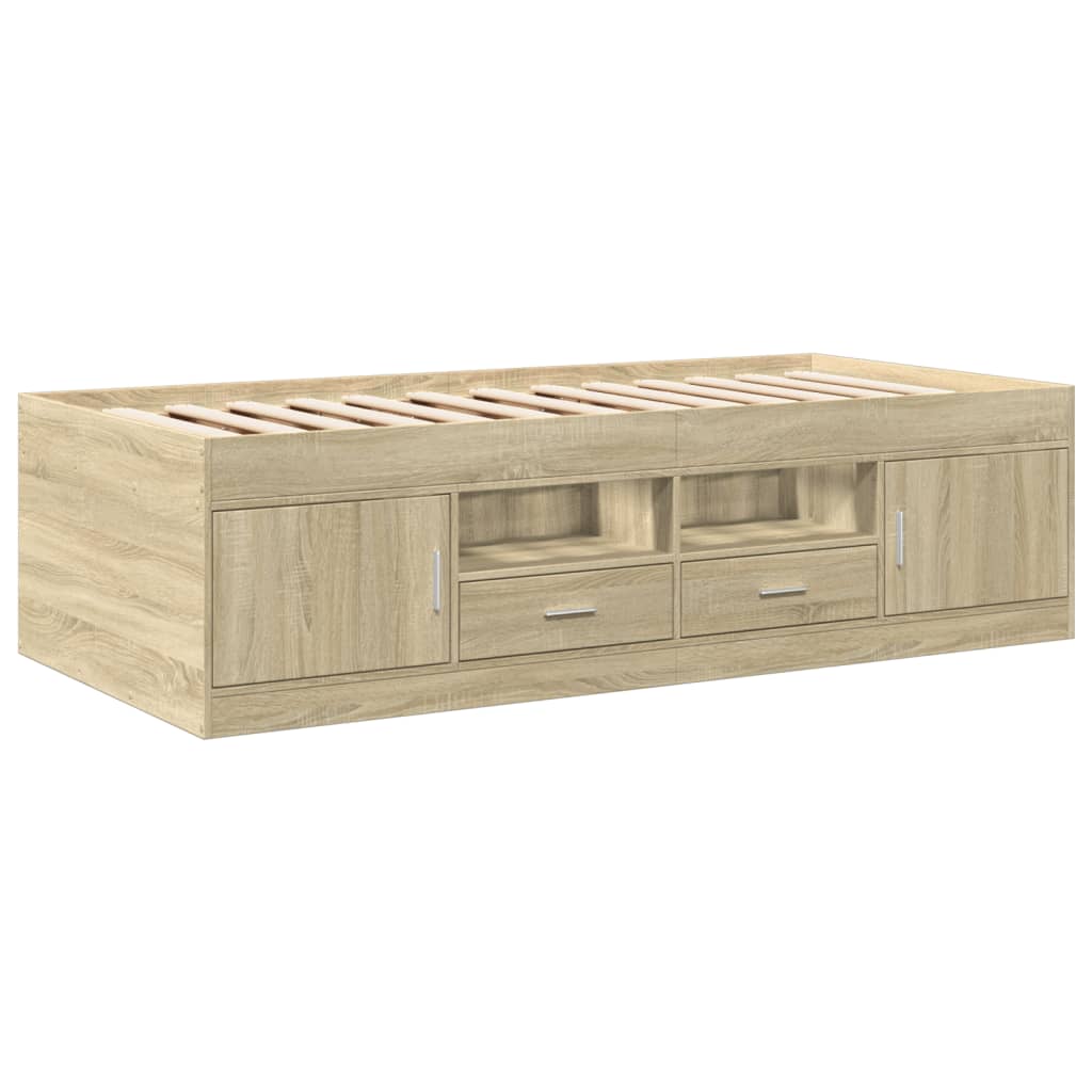daybed med skuffer uden madras 100x200 cm sonoma-eg