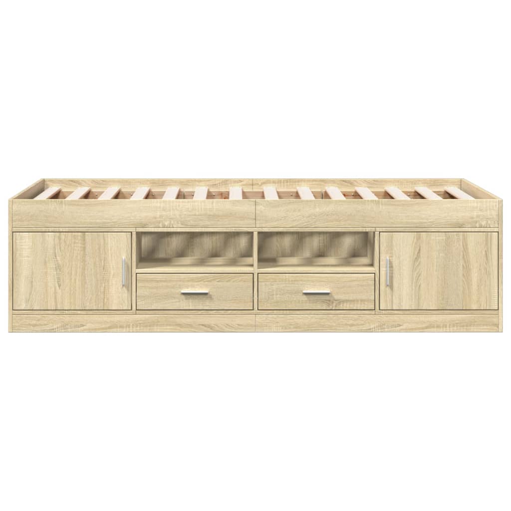 daybed med skuffer uden madras 100x200 cm sonoma-eg