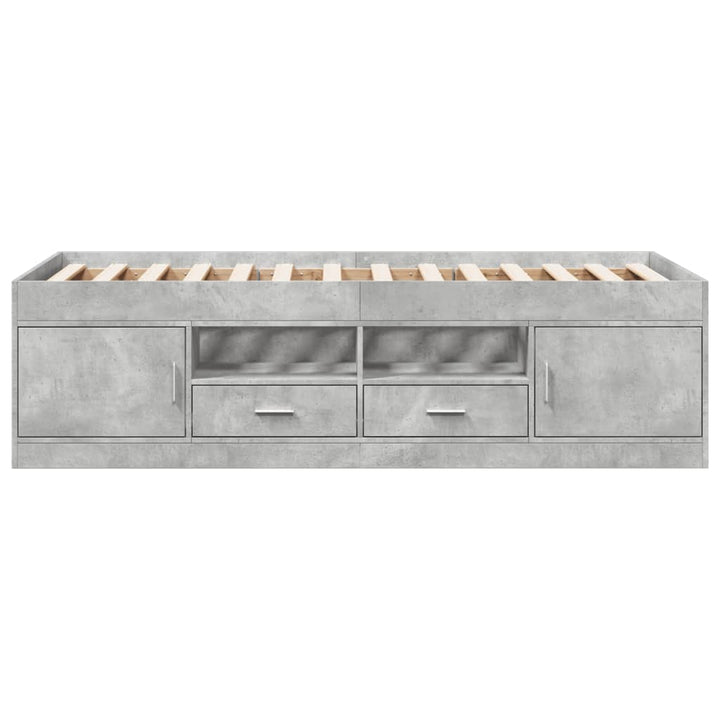 daybed med skuffer uden madras 100x200 cm betongrå