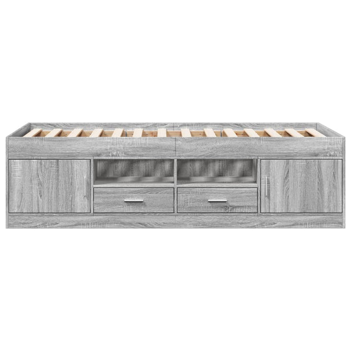 daybed med skuffer uden madras 100x200 cm grå sonoma-eg