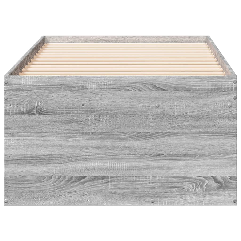daybed med skuffer uden madras 100x200 cm grå sonoma-eg