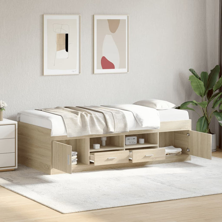 daybed med skuffer uden madras 90x200 cm sonoma-eg