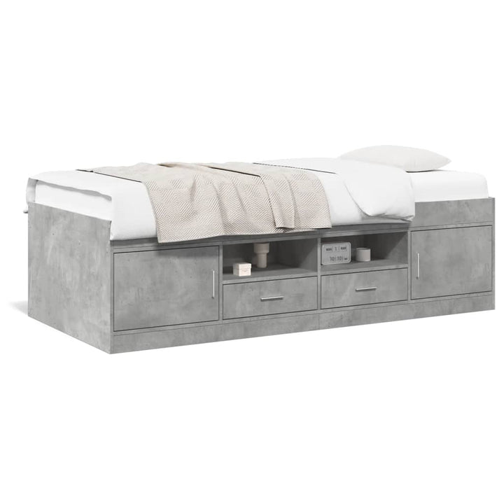 daybed med skuffer uden madras 90x200 cm betongrå