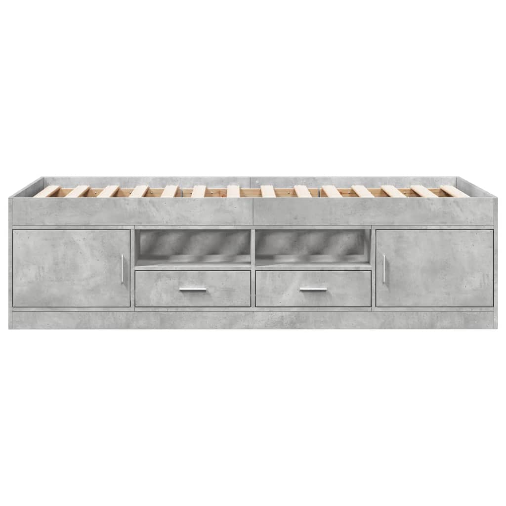 daybed med skuffer uden madras 90x200 cm betongrå