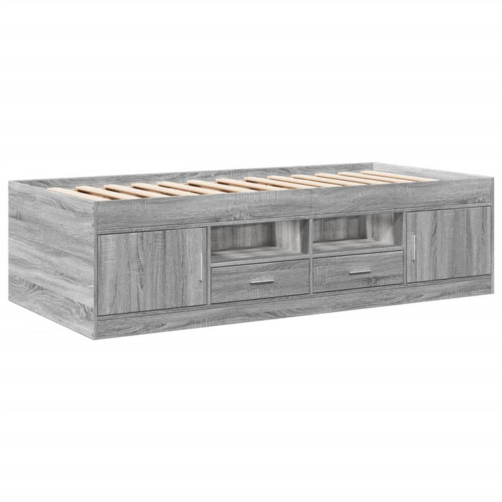 daybed med skuffer uden madras 90x200 cm grå sonoma-eg