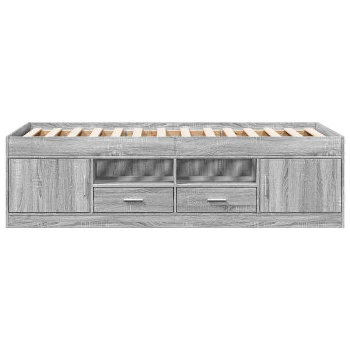 daybed med skuffer uden madras 90x200 cm grå sonoma-eg