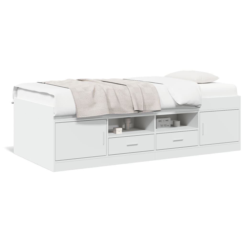 daybed med skuffer uden madras 90x190 cm hvid