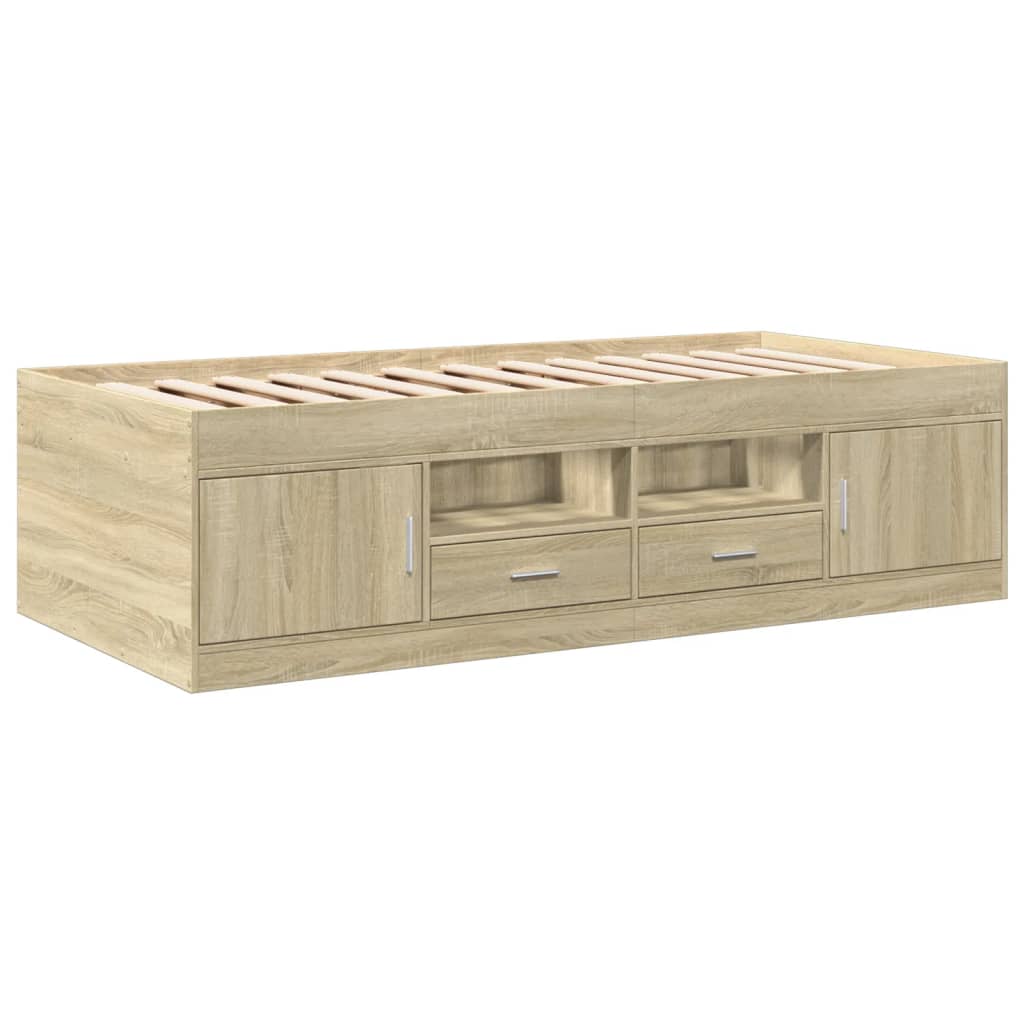 daybed med skuffer uden madras 90x190 cm sonoma-eg