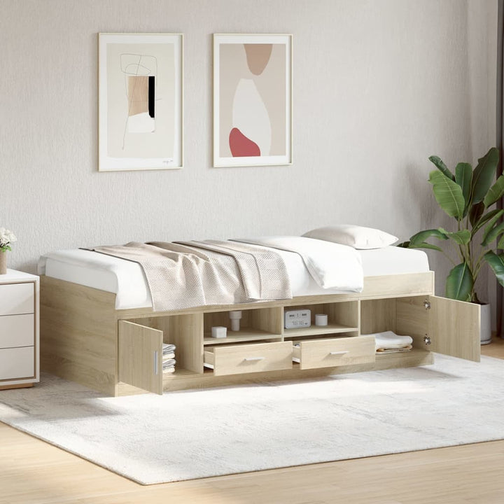 daybed med skuffer uden madras 90x190 cm sonoma-eg