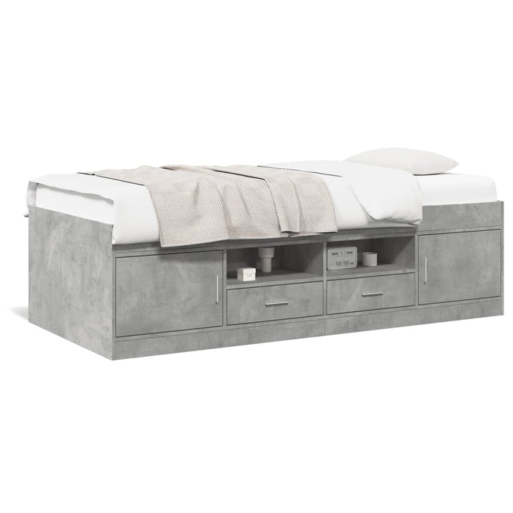 daybed med skuffer uden madras 90x190 cm betongrå