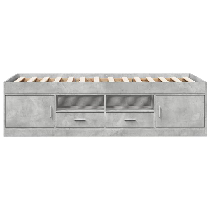 daybed med skuffer uden madras 90x190 cm betongrå