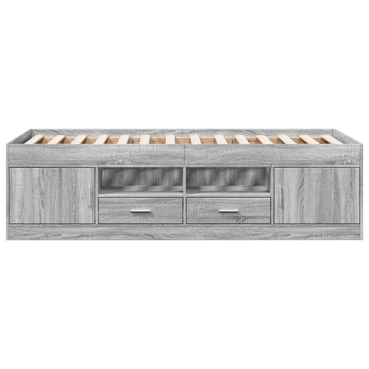 daybed med skuffer uden madras 90x190 cm grå sonoma-eg