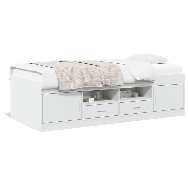 daybed med skuffer uden madras 75x190 cm hvid