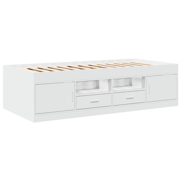 daybed med skuffer uden madras 75x190 cm hvid