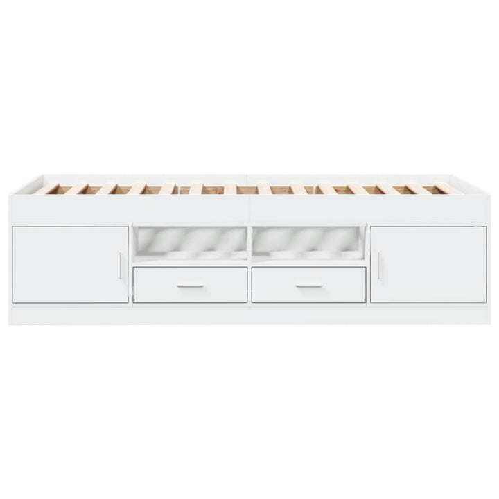 daybed med skuffer uden madras 75x190 cm hvid