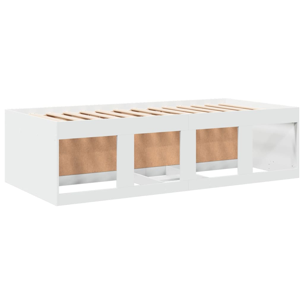 daybed med skuffer uden madras 75x190 cm hvid