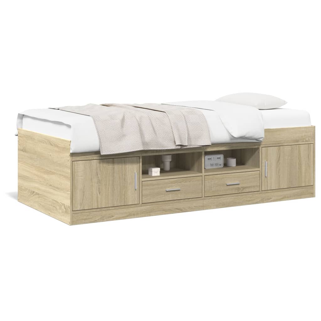 daybed med skuffer uden madras 75x190 cm sonoma-eg