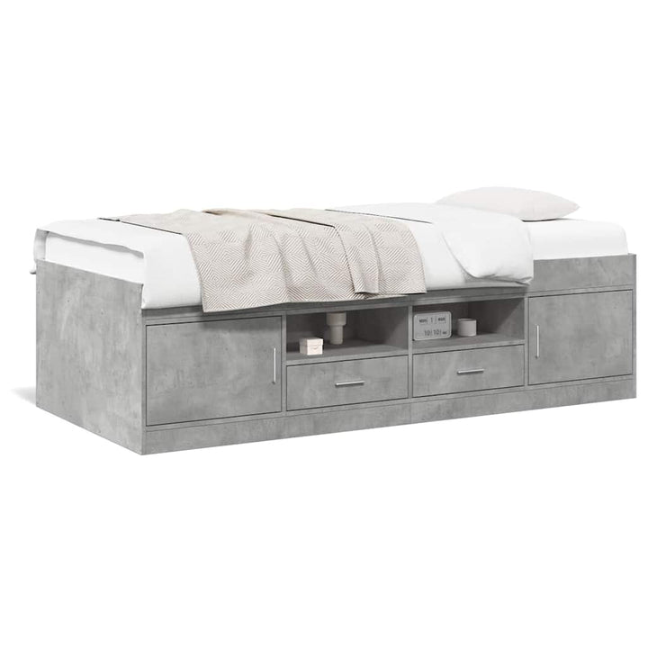 daybed med skuffer uden madras 75x190 cm betongrå