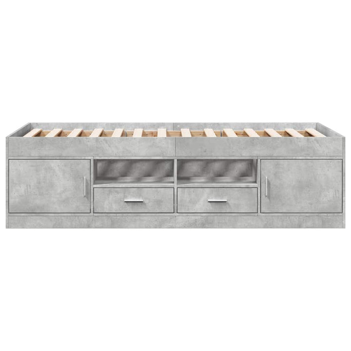 daybed med skuffer uden madras 75x190 cm betongrå