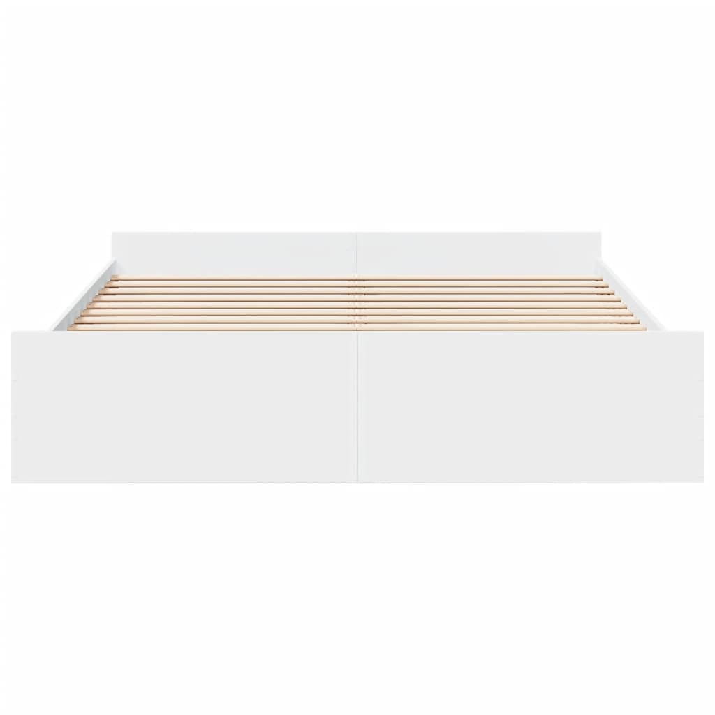 sengeramme med skuffer 180x200 cm konstrueret træ hvid