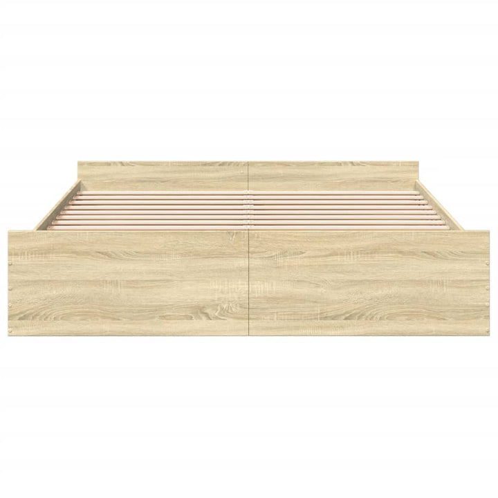 sengeramme med skuffer 180x200 cm konstrueret træ sonoma-eg