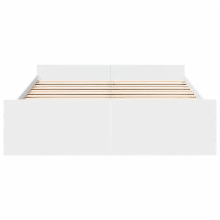 sengeramme med skuffer 150x200 cm konstrueret træ hvid