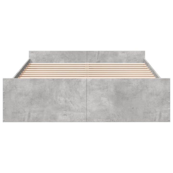 sengeramme med skuffer 150x200 cm konstrueret træ betongrå