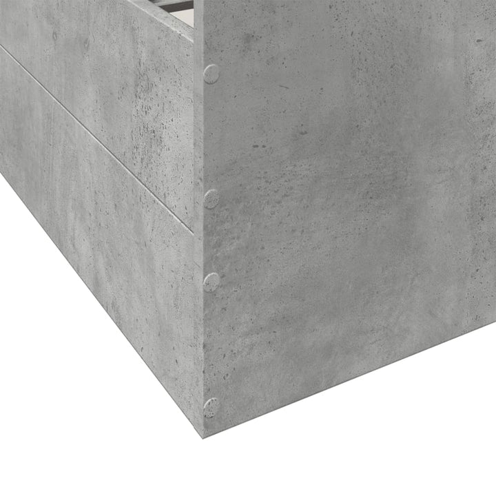 sengeramme med skuffer 150x200 cm konstrueret træ betongrå