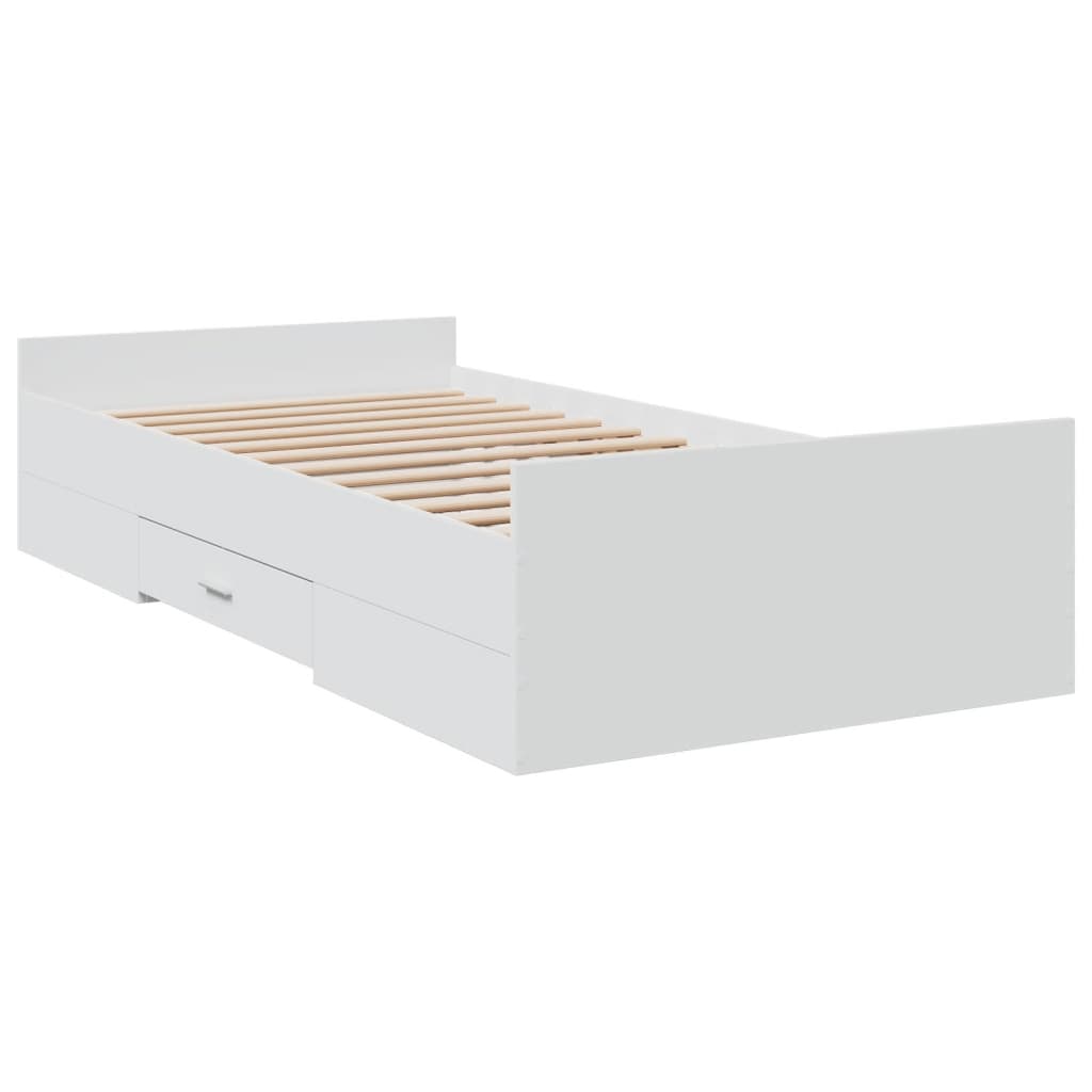 sengeramme 90x200 cm konstrueret træ hvid