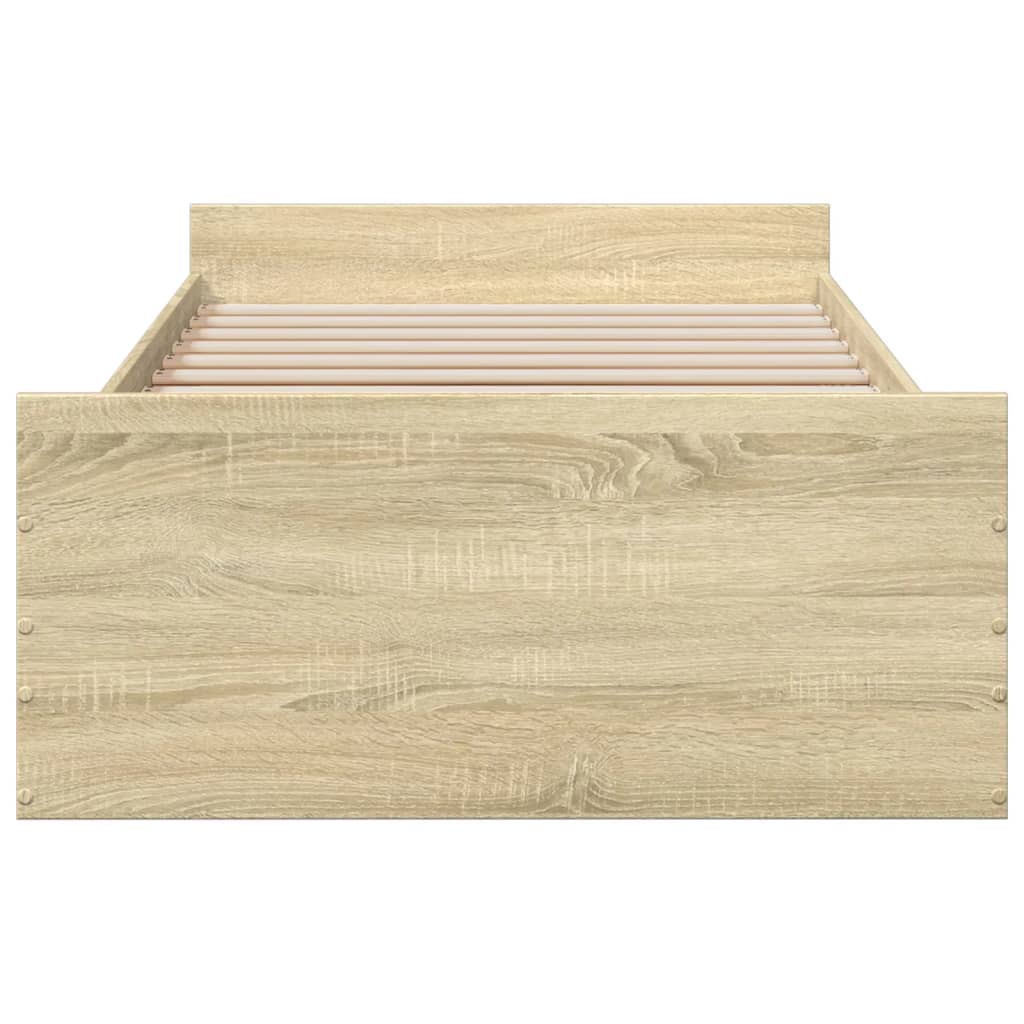 sengeramme med skuffer 90x200 cm konstrueret træ sonoma-eg